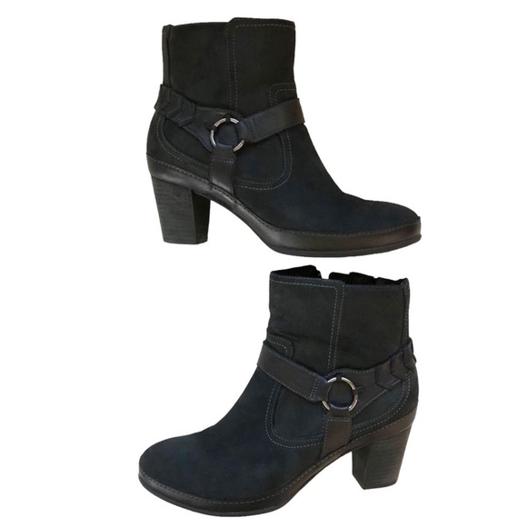 Clark’s Artisan Indigo black leather Boots booties comfortable charcoal gray - Picture 5 of 12